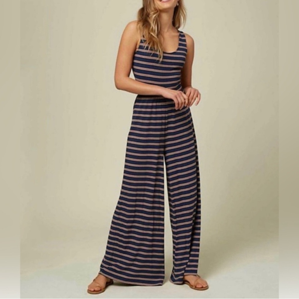 O'Neill Navy and Pink Back-Tie Jumpsuit - Picture 2 of 10